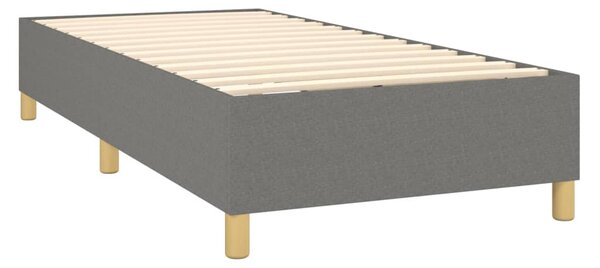Krevet box spring s madracem LED tamnosivi 90x190 cm tkanina - Siva / 90 x 190 cm