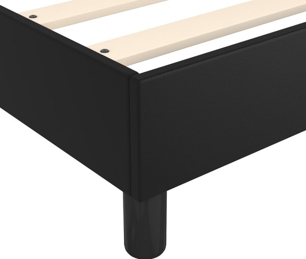 Krevet s oprugama i madracem crni 80 x 200 cm od umjetne kože - Crna / 80 x 200 cm