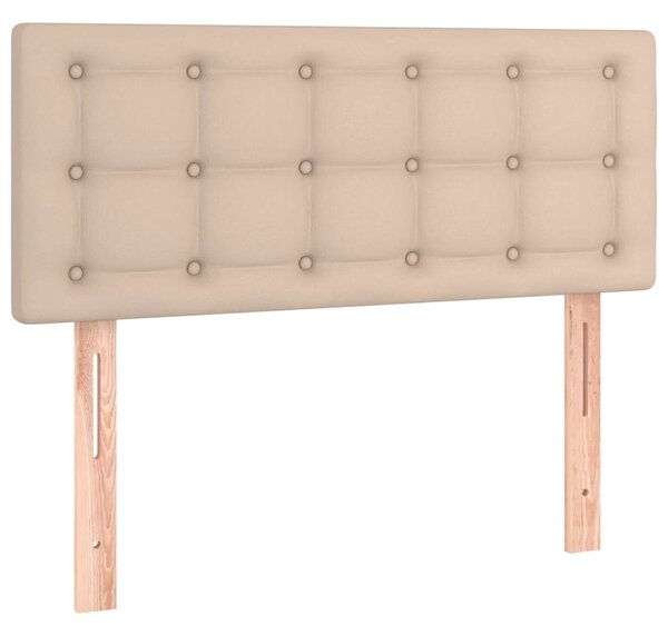 Krevet s oprugama i madrac cappuccino 90x200 cm od umjetne kože - Smeđa / 90 x 200 cm