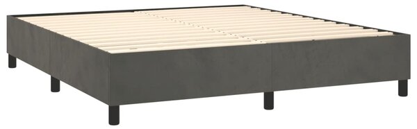 Krevet box spring s madracem LED tamnosivi 160x200 cm baršun - Siva / 160 x 200 cm