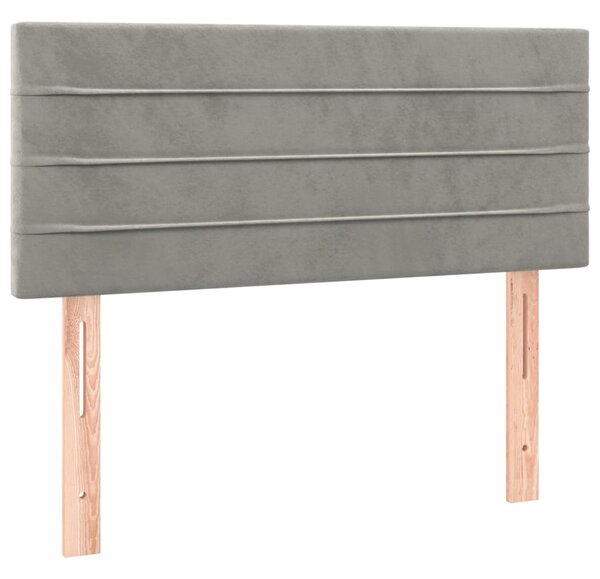 Box spring krevet s madracem svjetlosivi 100x200 cm baršunasti - Siva / 100 x 200 cm