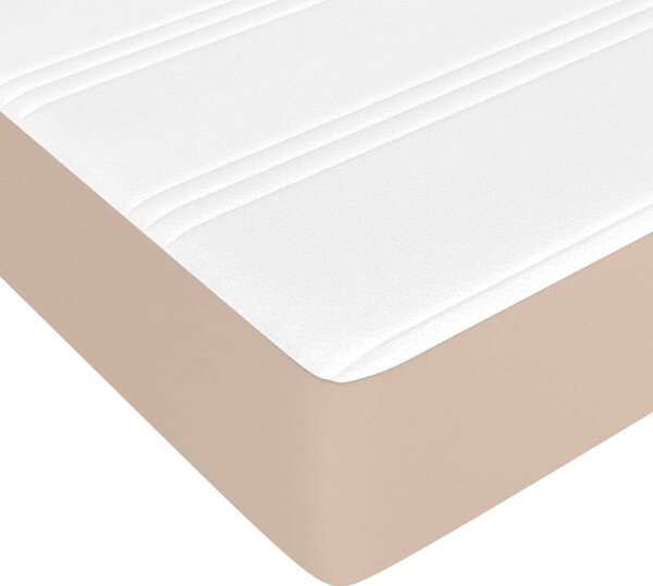 Krevet s oprugama i madrac cappuccino 120x200cm od umjetne kože - Smeđa / 120 x 200 cm