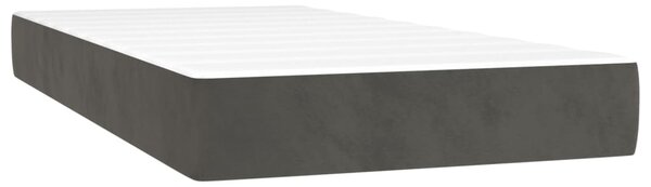 Krevet box spring s madracem LED tamnosivi 200x200 cm baršun - Siva / 200 x 200 cm