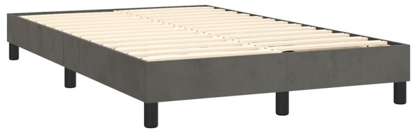Box spring krevet s madracem tamnosivi 120 x 200 cm baršunasti - Siva / 120 x 200 cm