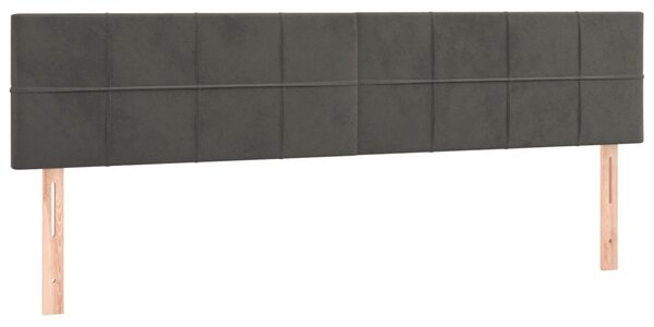 Krevet s oprugama i madracem tamnosivi 200x200 cm baršunasti - Siva / 200 x 200 cm