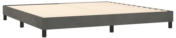 Krevet s oprugama i madracem tamnosivi 200x200 cm baršunasti - Siva / 200 x 200 cm