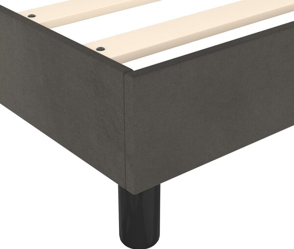 Box spring krevet s madracem tamnosivi 90x200 cm baršunasti - Siva / 90 x 200 cm
