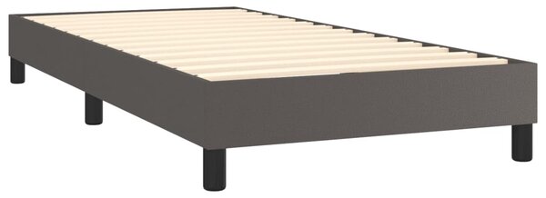 Krevet s oprugama i madracem sivi 80 x 200 cm od umjetne kože - Siva / 80 x 200 cm