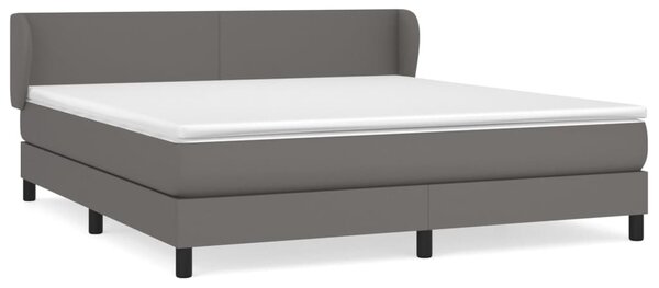 Krevet s oprugama i madracem sivi 160x200 cm od umjetne kože - Siva / 160 x 200 cm