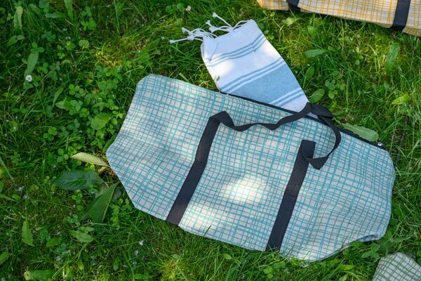 Stilski set torbe + ručnika za plažu HAMAM 75x150 cm, tirkiz