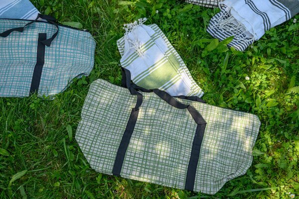 Stilski set torbe + ručnika za plažu HAMAM 75x150 cm, zeleni