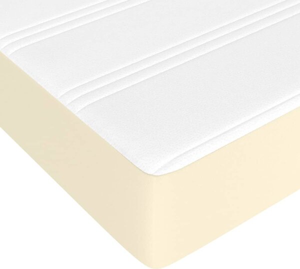 Krevet s oprugama i madracem krem 140 x 190 cm od umjetne kože - Krema / 140 x 190 cm