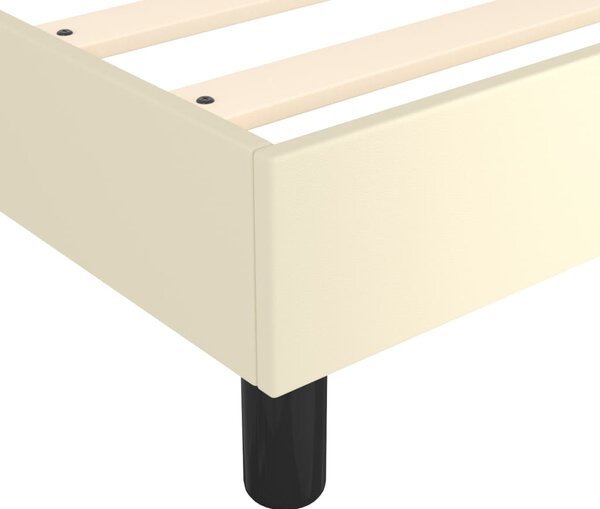 Krevet s oprugama i madracem krem 140 x 190 cm od umjetne kože - Krema / 140 x 190 cm