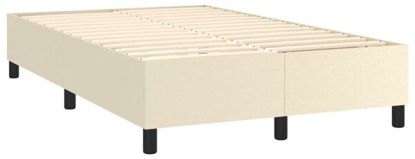 Krevet s oprugama i madracem krem 120x200 cm od umjetne kože - Krema / 120 x 200 cm