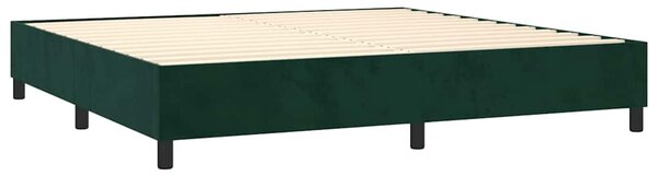 Krevet s oprugama i madracem tamnozeleni 200x200 cm baršunasti - Zelena / 200 x 200 cm