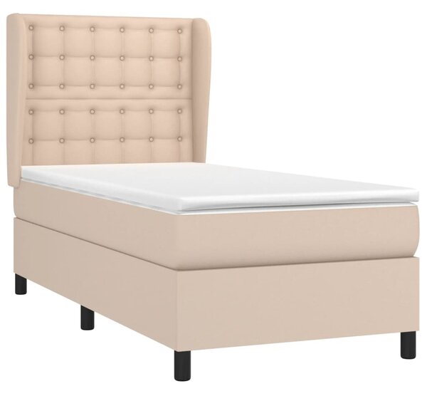 Krevet s oprugama i madrac cappuccino 80x200 cm od umjetne kože - Smeđa / 80 x 200 cm