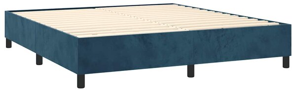 Krevet s oprugama i madracem tamnoplavi 200x200 cm baršunasti - Plava / 200 x 200 cm