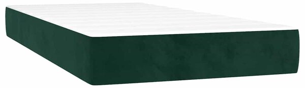 Krevet s oprugama i madracem tamnozeleni 200x200 cm baršunasti - Zelena / 200 x 200 cm