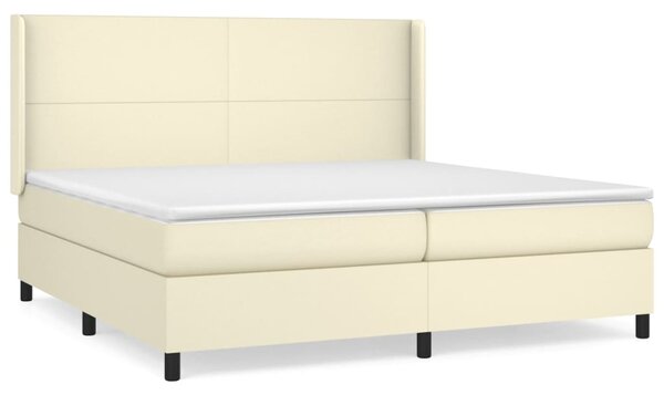 Krevet s oprugama i madracem krem 200x200 cm od umjetne kože - Krema / 200 x 200 cm