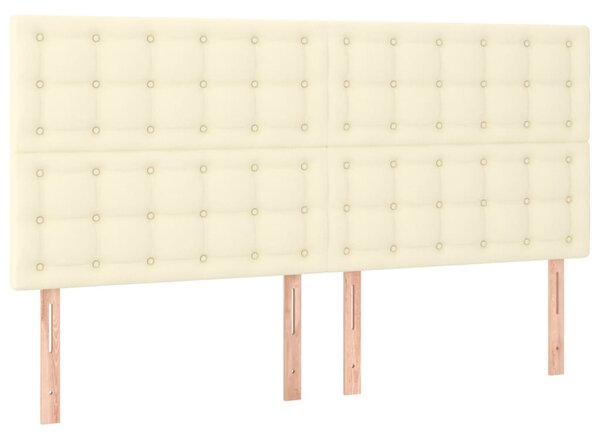 Krevet s oprugama i madracem krem 200x200 cm od umjetne kože - Krema / 200 x 200 cm