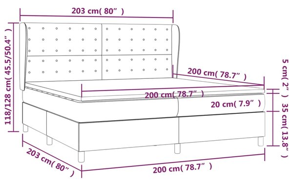 Krevet s oprugama i madracem krem 200x200 cm od umjetne kože - Krema / 200 x 200 cm