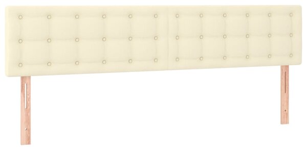Krevet box spring s madracem LED krem 160x200cm od umjetne kože - Krema / 160 x 200 cm