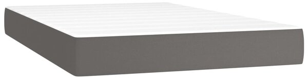 Krevet box spring s madracem LED sivi 120x200cm od umjetne kože - Siva / 120 x 200 cm
