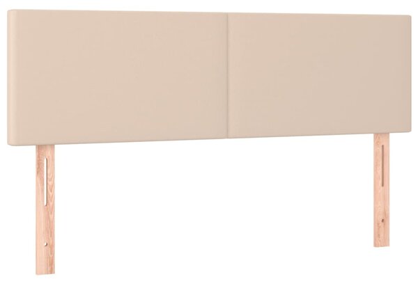 Krevet s oprugama i madrac cappuccino 140x190cm od umjetne kože - Smeđa / 140 x 190 cm