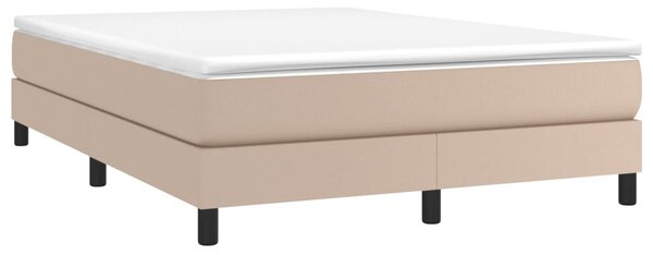 Krevet s oprugama i madrac cappuccino 140x190cm od umjetne kože - Smeđa / 140 x 190 cm