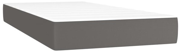 Krevet s oprugama i madracem sivi 80 x 200 cm od umjetne kože - Siva / 80 x 200 cm