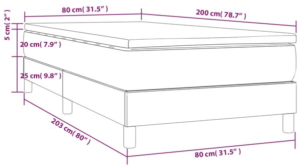 Krevet s oprugama i madracem crni 80 x 200 cm od umjetne kože - Crna / 80 x 200 cm