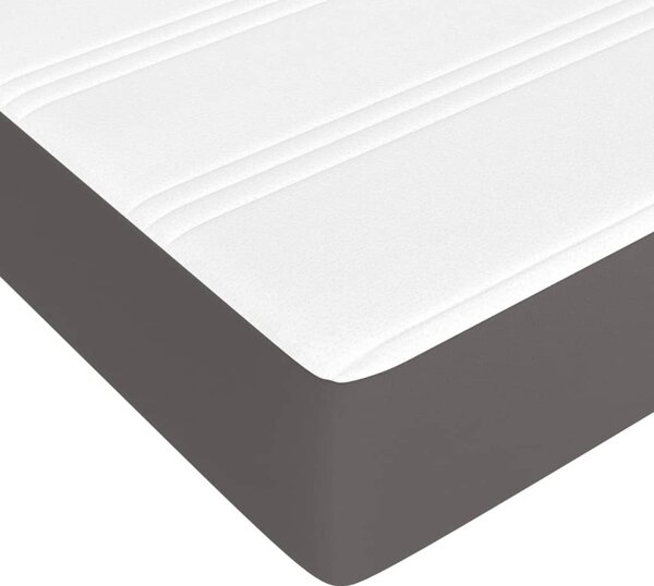 Krevet s oprugama i madracem sivi 80 x 200 cm od umjetne kože - Siva / 80 x 200 cm