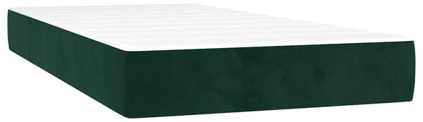Box spring krevet s madracem tamnozeleni 90x190 cm baršunasti - Zelena / 90 x 190 cm