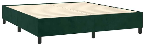 Krevet s oprugama i madracem tamnozeleni 160x200 cm baršunasti - Zelena / 160 x 200 cm