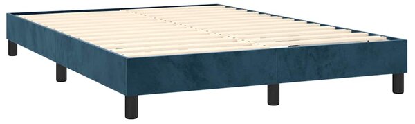 Krevet s oprugama i madracem tamnoplavi 140x200 cm baršunasti - Plava / 140 x 200 cm