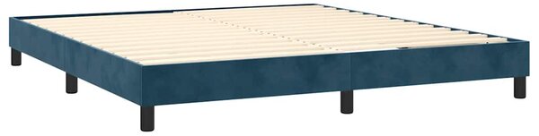 Krevet s oprugama i madracem tamnoplavi 180x200 cm baršunasti - Plava / 180 x 200 cm