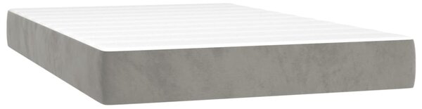 Box spring krevet s madracem svjetlosivi 120x200 cm baršunasti - Siva / 120 x 200 cm