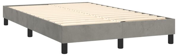 Box spring krevet s madracem svjetlosivi 120x200 cm baršunasti - Siva / 120 x 200 cm