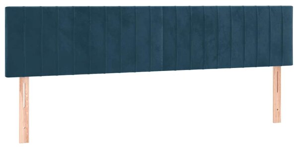 Krevet s oprugama i madracem tamnoplavi 180x200 cm baršunasti - Plava / 180 x 200 cm