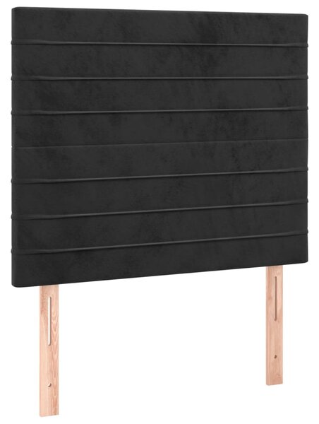 Box spring krevet s madracem crni 90x200 cm baršunasti - Crna / 90 x 200 cm