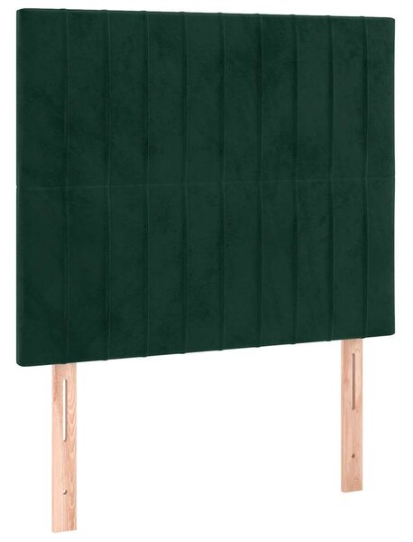 Box spring krevet s madracem tamnozeleni 90x190 cm baršunasti - Zelena / 90 x 190 cm