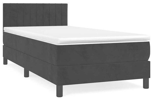 Box spring krevet s madracem crni 90x200 cm baršunasti - Crna / 90 x 200 cm