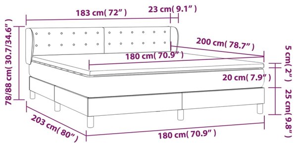 Krevet box spring s madracem cappuccino 180x200 cm umjetna koža - Smeđa / 180 x 200 cm