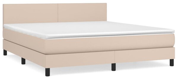 Krevet box spring s madracem cappuccino 180x200 cm umjetna koža - Smeđa / 180 x 200 cm