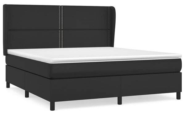 Krevet s oprugama i madracem crni 180 x 200 cm od umjetne kože - Crna / 180 x 200 cm