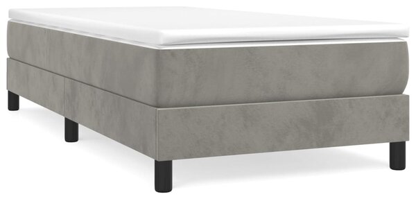 Box spring krevet s madracem svjetlosivi 80 x 200 cm baršunasti - Siva / 80 x 200 cm