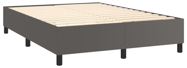 Krevet box spring s madracem LED sivi 140x190cm od umjetne kože - Siva / 140 x 190 cm