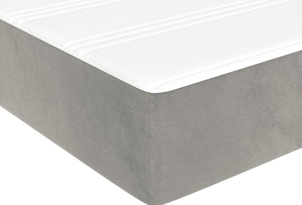 Box spring krevet s madracem svjetlosivi 80 x 200 cm baršunasti - Siva / 80 x 200 cm