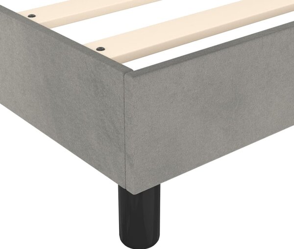 Box spring krevet s madracem svjetlosivi 80 x 200 cm baršunasti - Siva / 80 x 200 cm