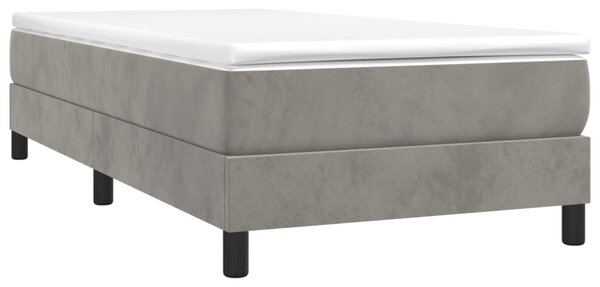Box spring krevet s madracem svjetlosivi 80 x 200 cm baršunasti - Siva / 80 x 200 cm